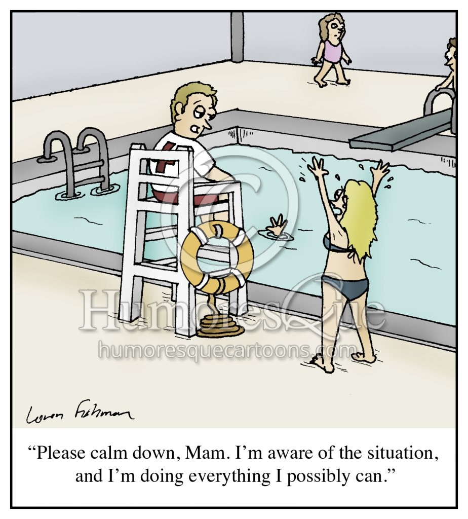lazy lifeguard cartoon