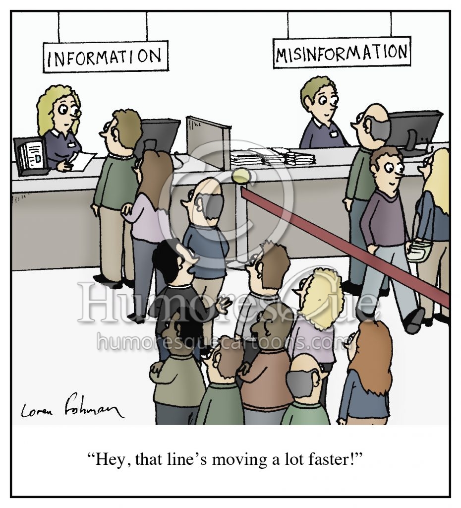 misinformation fake news media cartoon