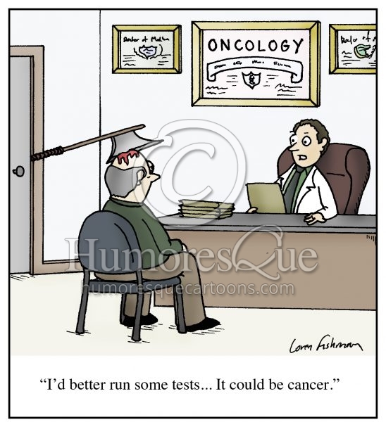 oncology cancer test cartoon