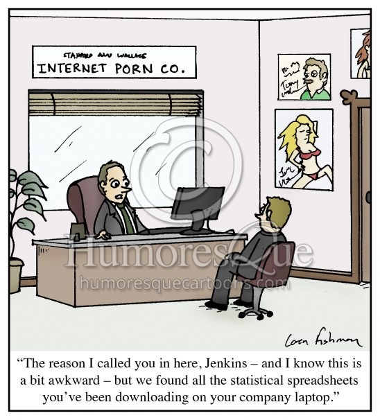 internet porn spreadsheet office cartoon