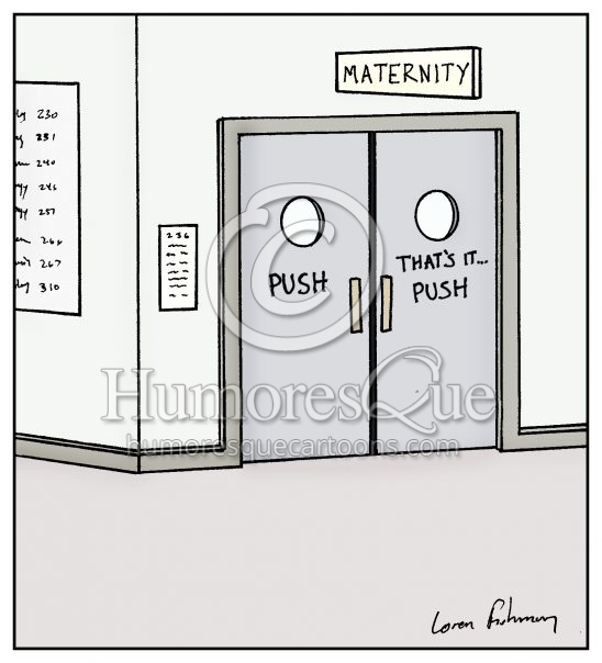 maternity doors pregnancy hospital cartoon
