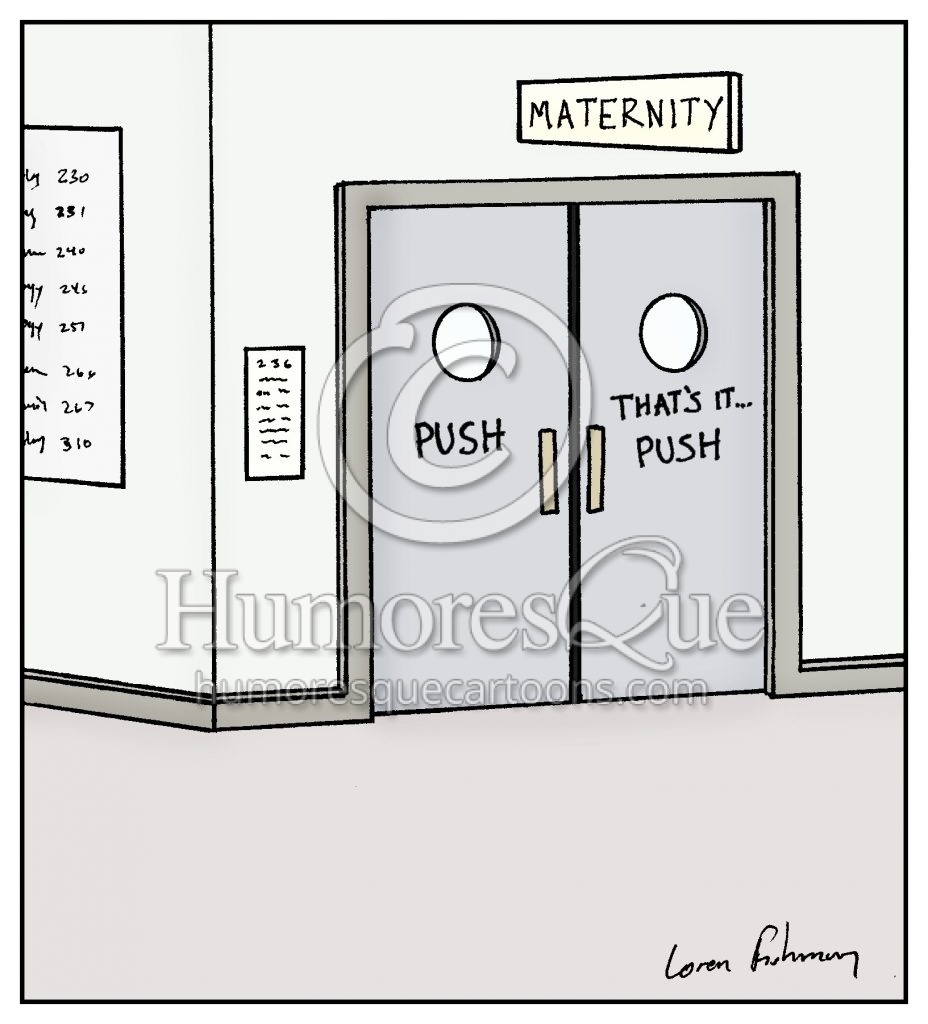 maternity doors pregnancy hospital cartoon