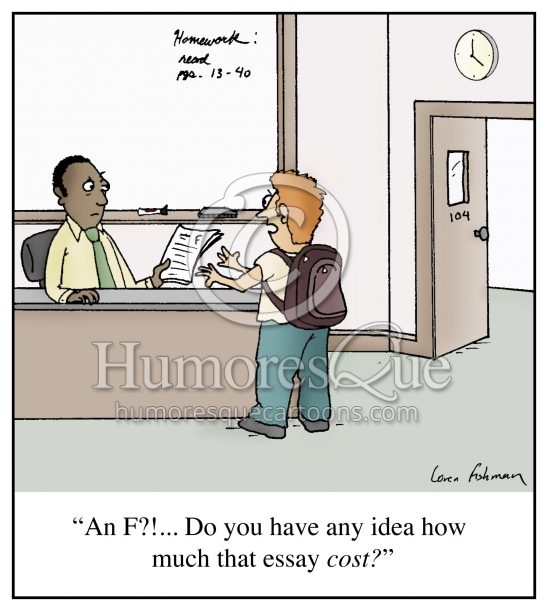 cheating buying essay school cartoon