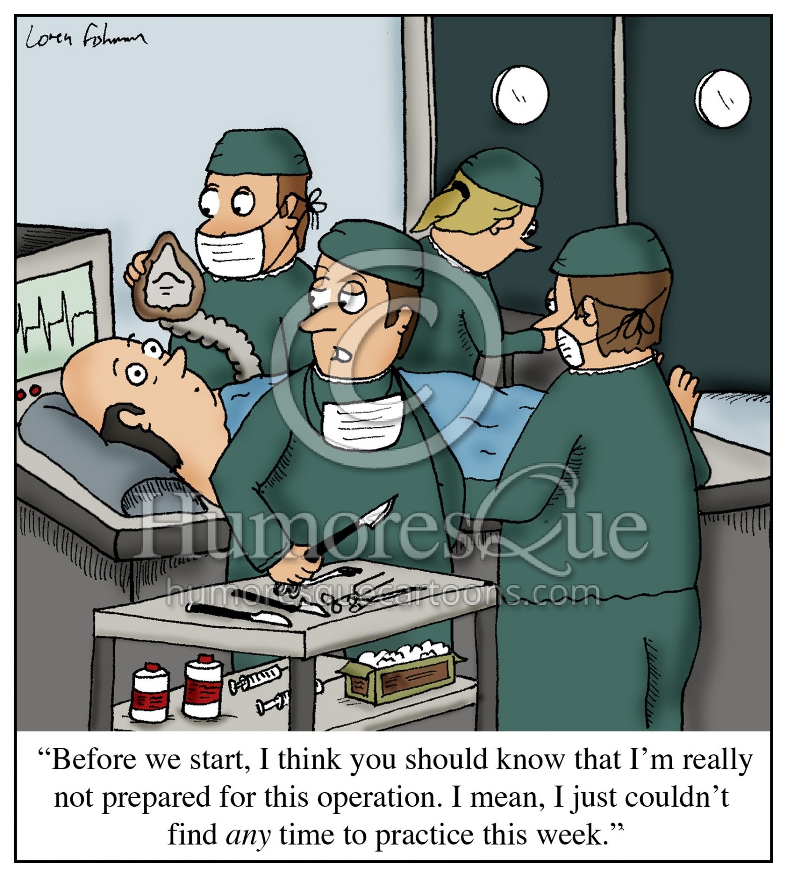 no time to practice surgeon music lesson cartoon