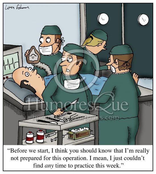 no time to practice surgeon music lesson cartoon
