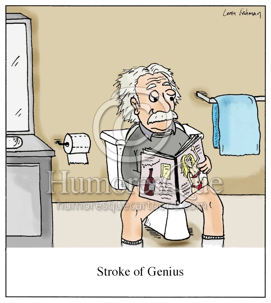Stroke of Genius Einstein Cartoon