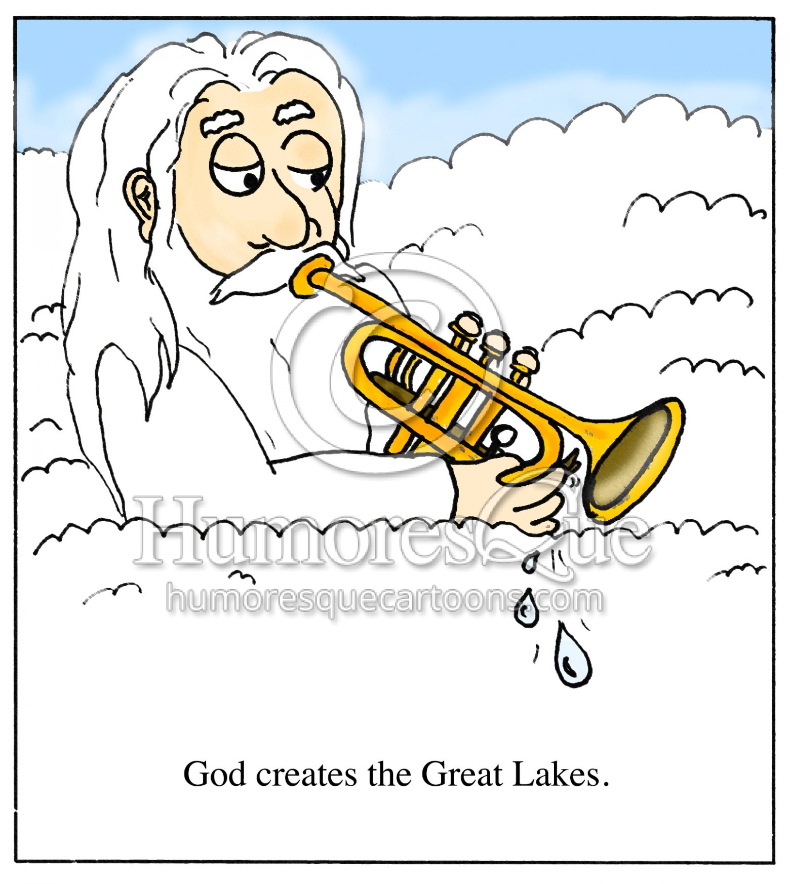 God creates great lakes trumpet spit valve cartoon