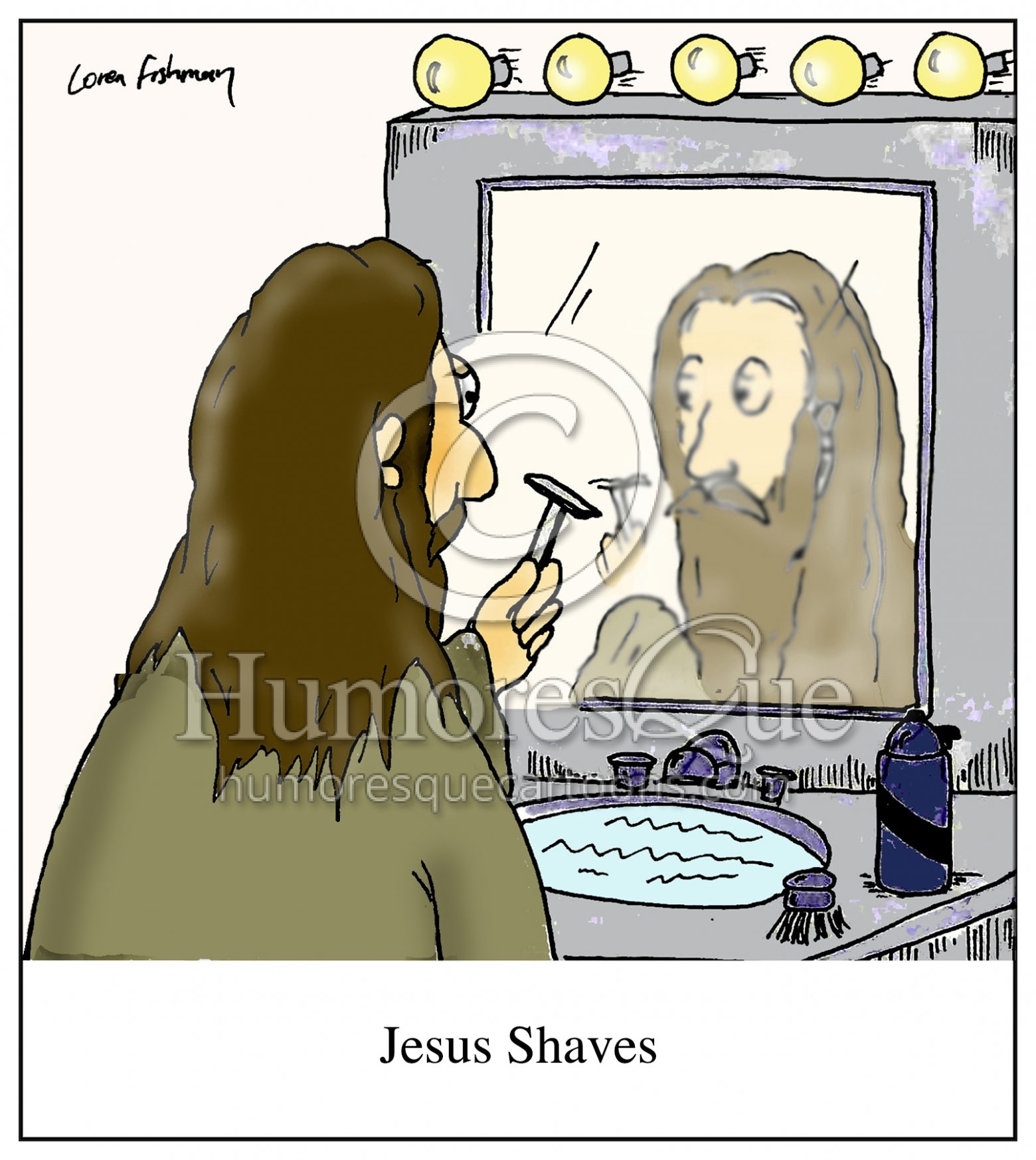 Jesus shaves cartoon