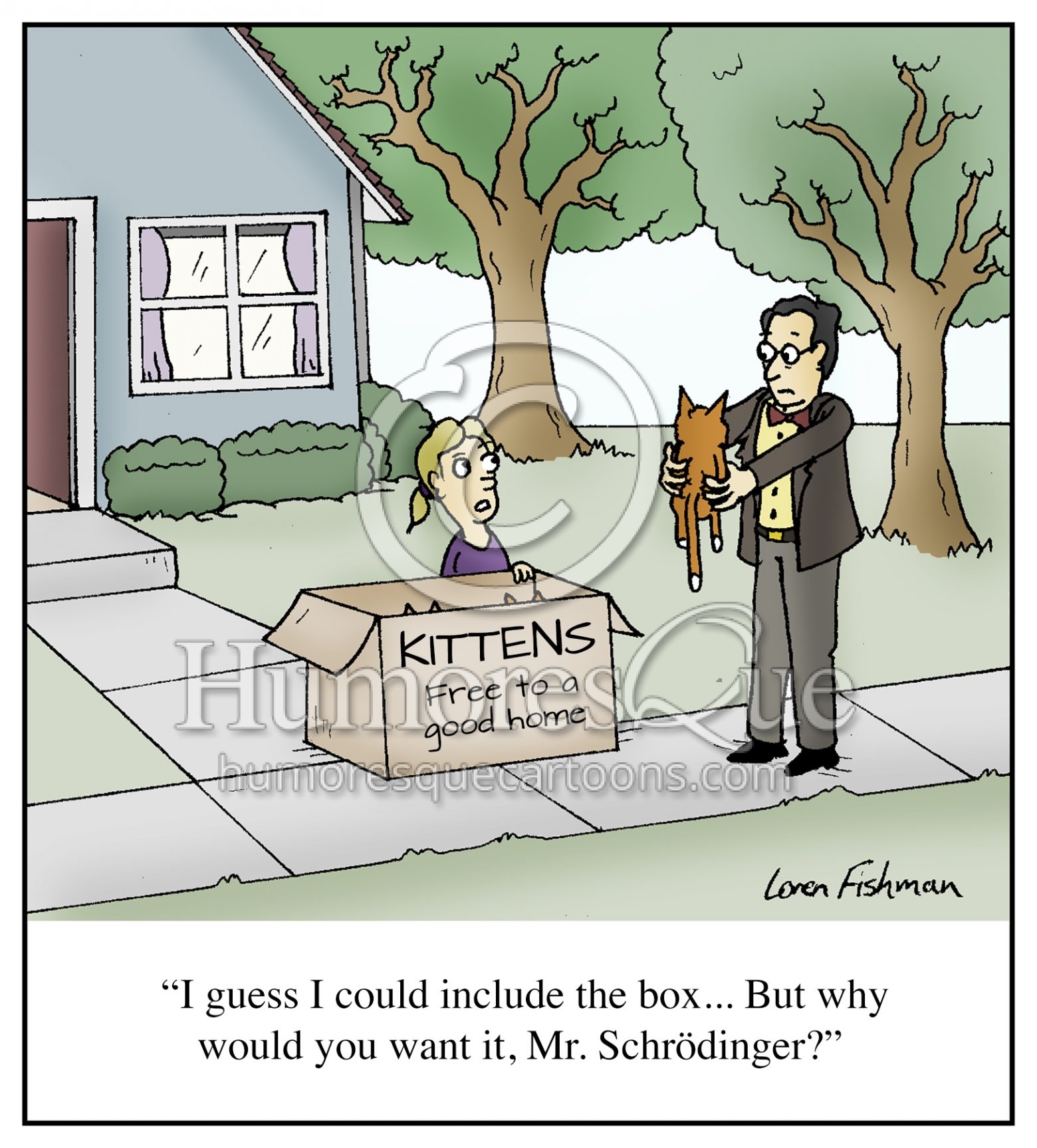 Schrödinger's Cat funny physics and quantum mechanics cartoon